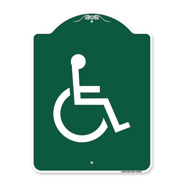 Amistad 18 x 24 in. Designer Series Sign - Large Handicapped Symbol, Green & White AM2028900 - main